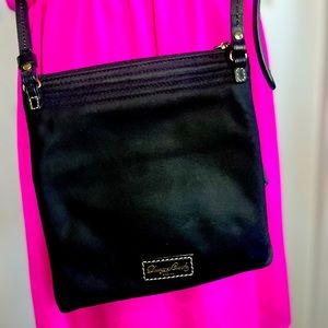 DOONEY & BOURKE Black Nylon Leather Strap Small Crossbody Purse Bag.